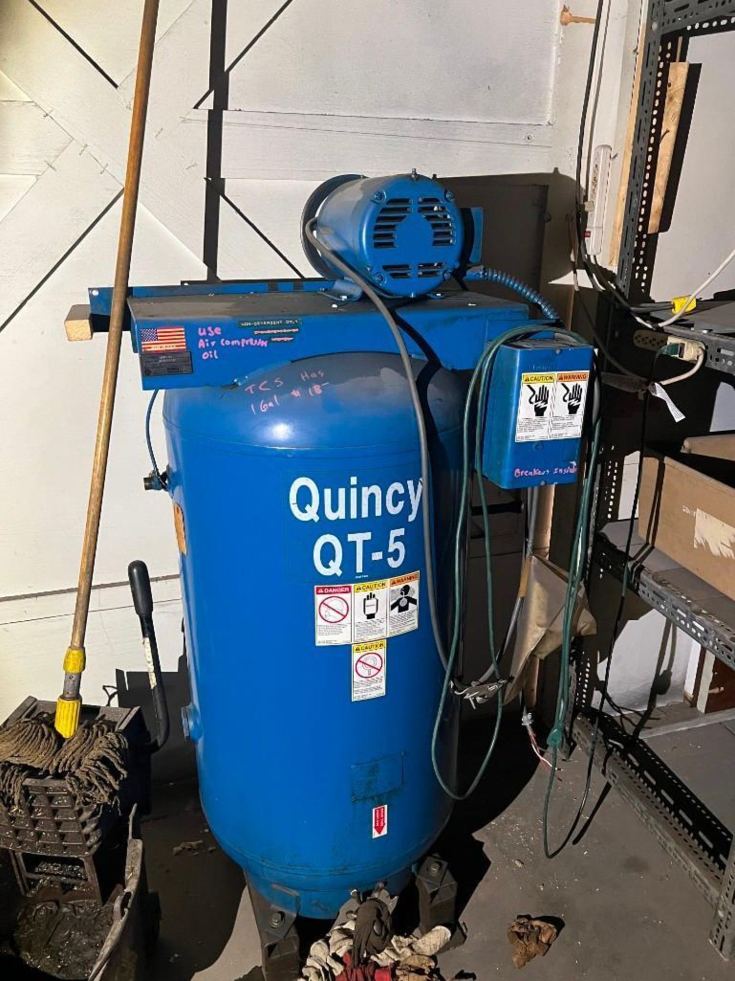 5 HP Quincy #QTV5-80 Air Compressor *NEEDS REPAIR*