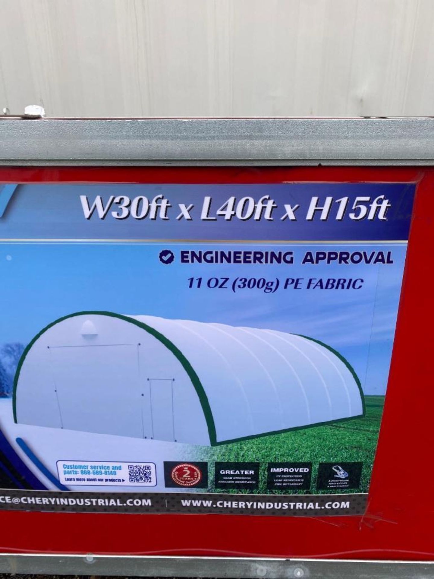 New Chery Industrial 30ft x 40ft x 15ft Outdoor Storage Shelter Model 304015R