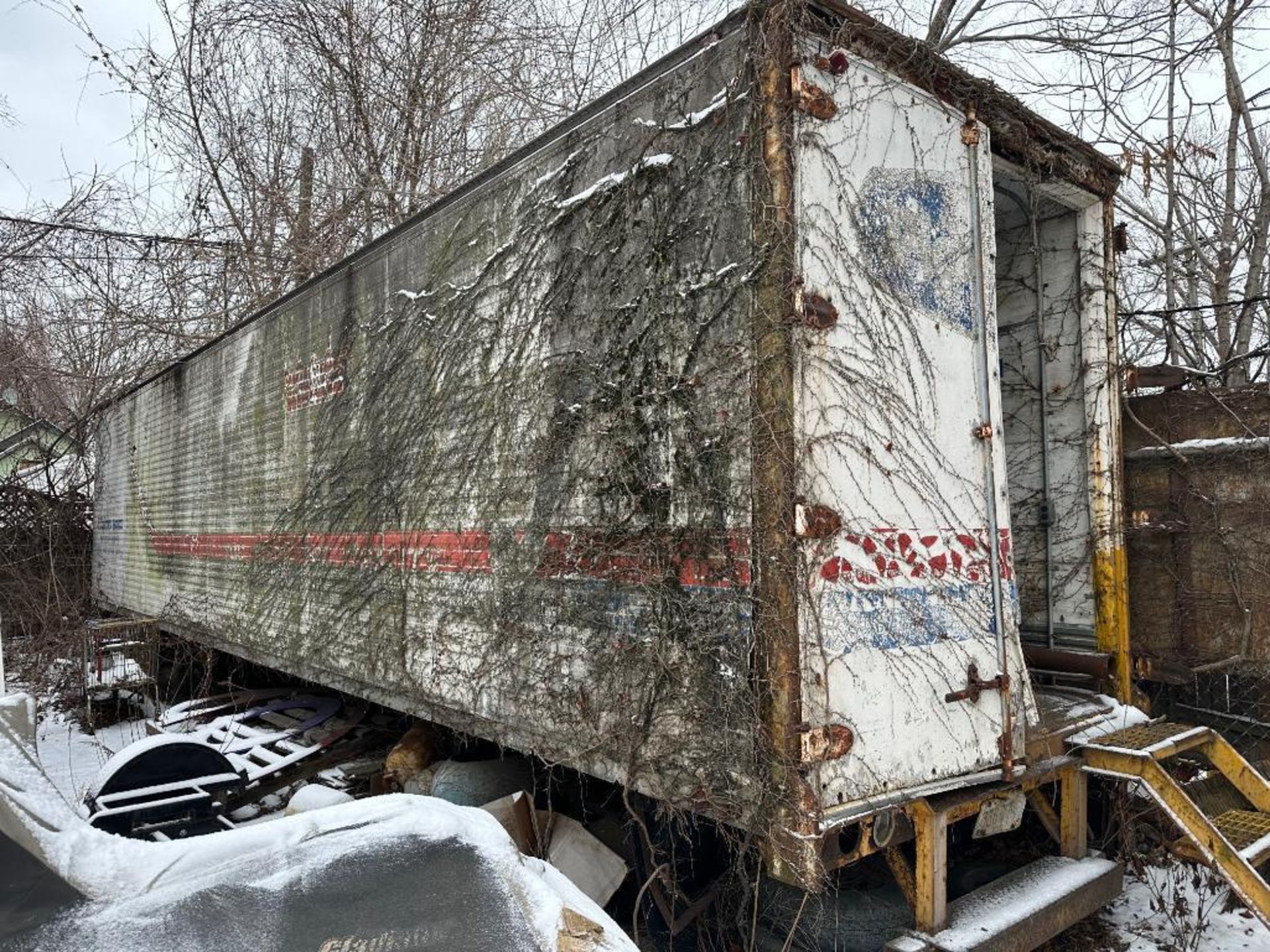 Enclosed Semi Trailer with scrap and storage brackets