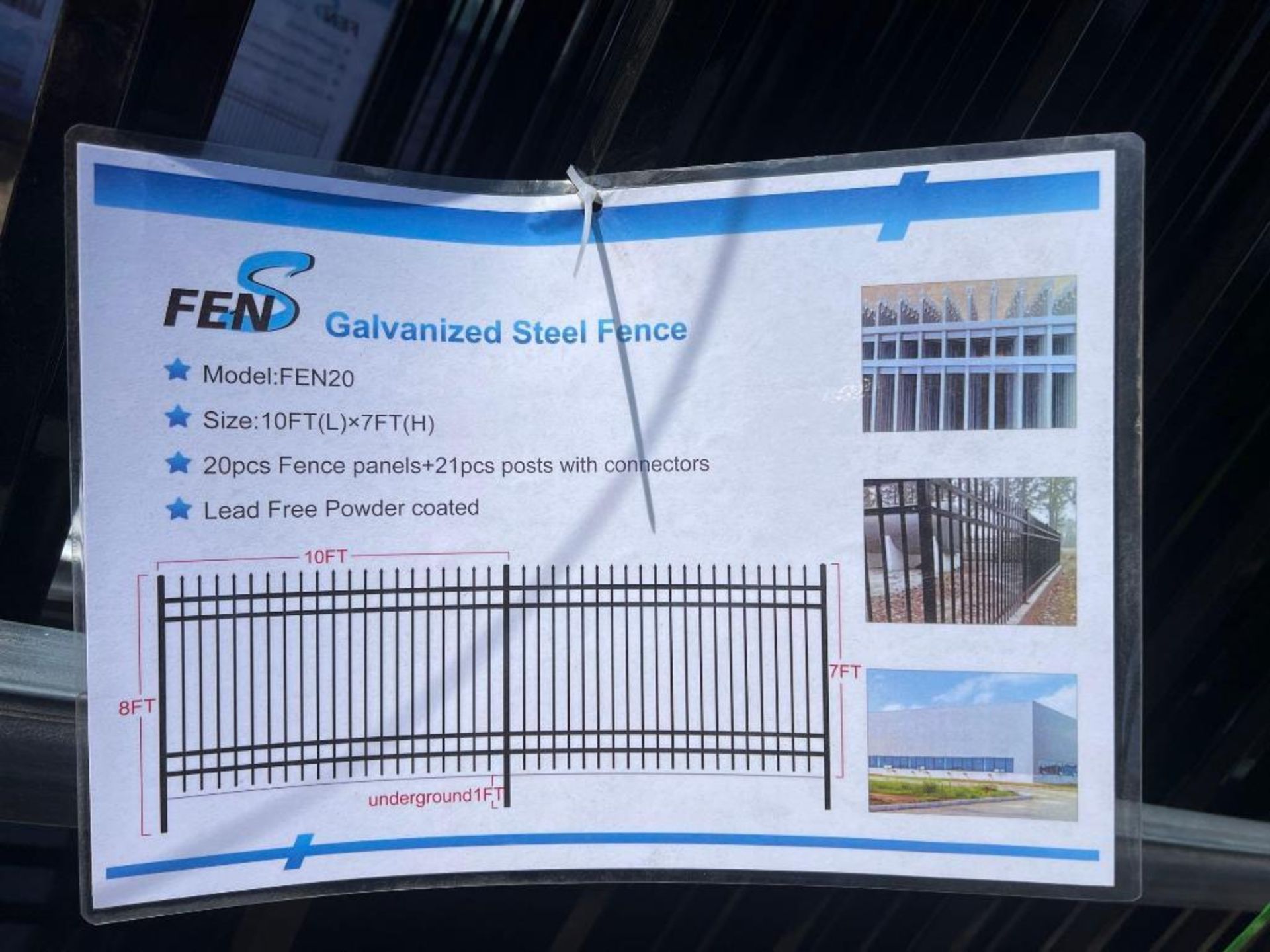 Galvanized Steel Fence - Image 2 of 5