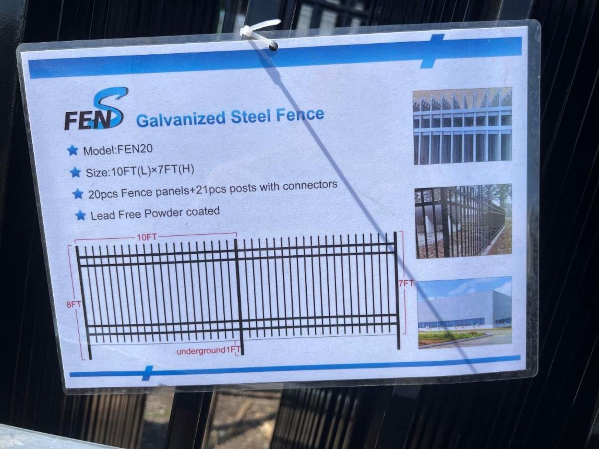 Galvanized Steel Fence - Image 2 of 4
