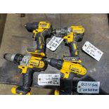 (4) 20v Cordless Dewalt Drill/Drivers.