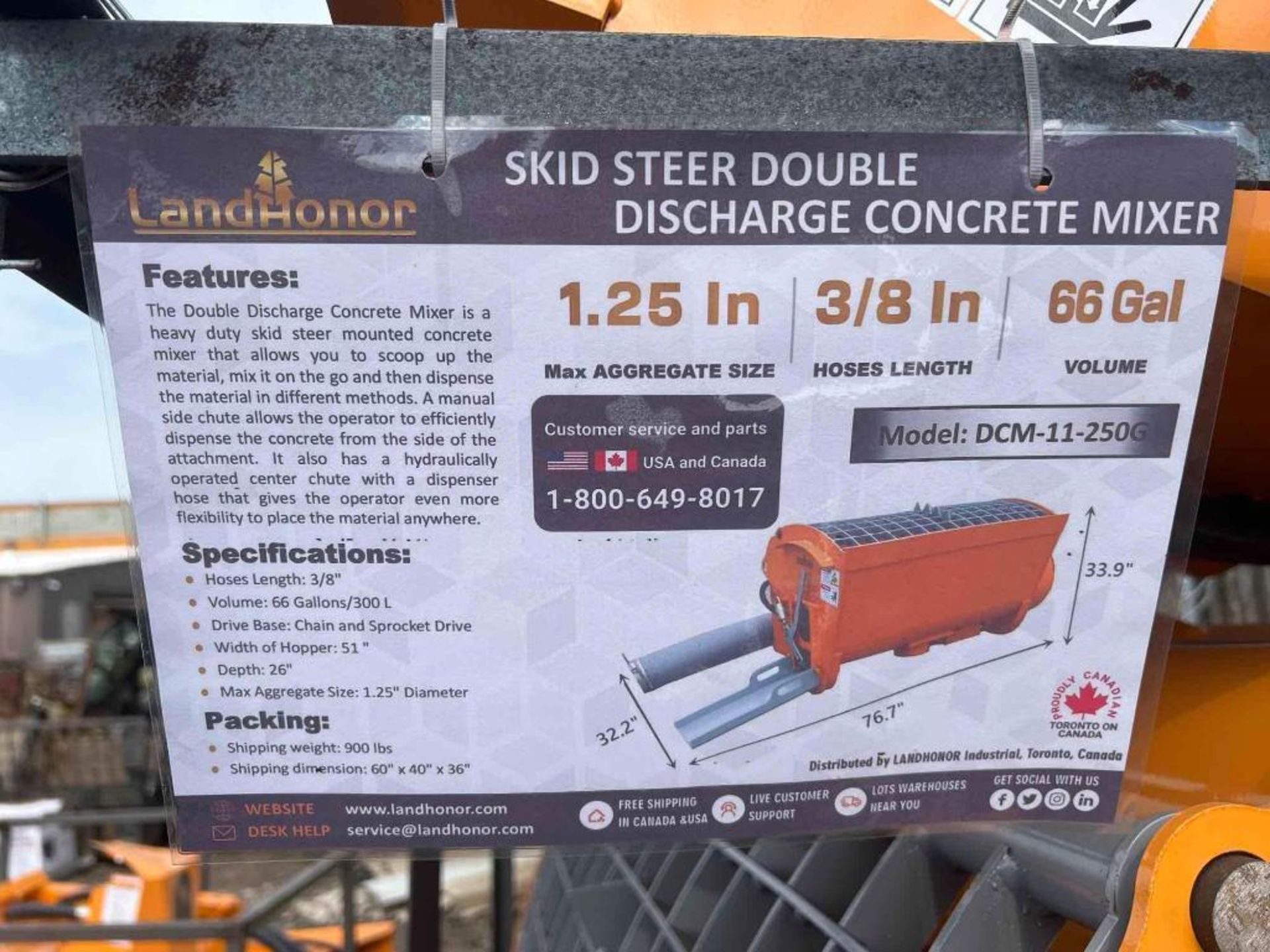 LandHonor Skid Steer Double Discharge Concrete Mixer - Image 2 of 5