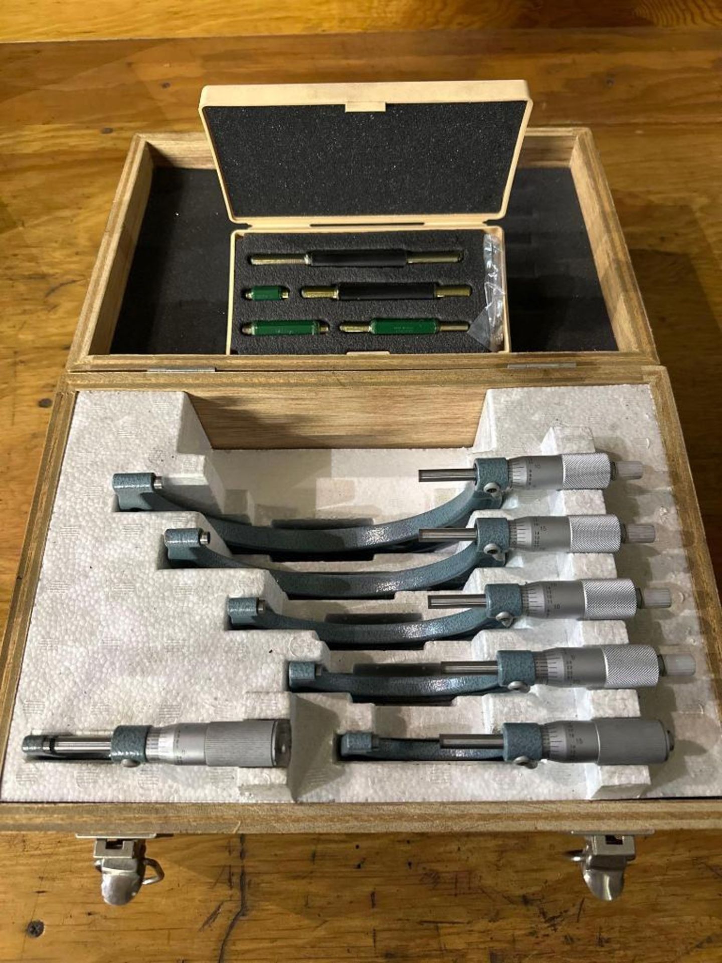 Mitutoyo Micrometers in Wooden Case - Image 2 of 4