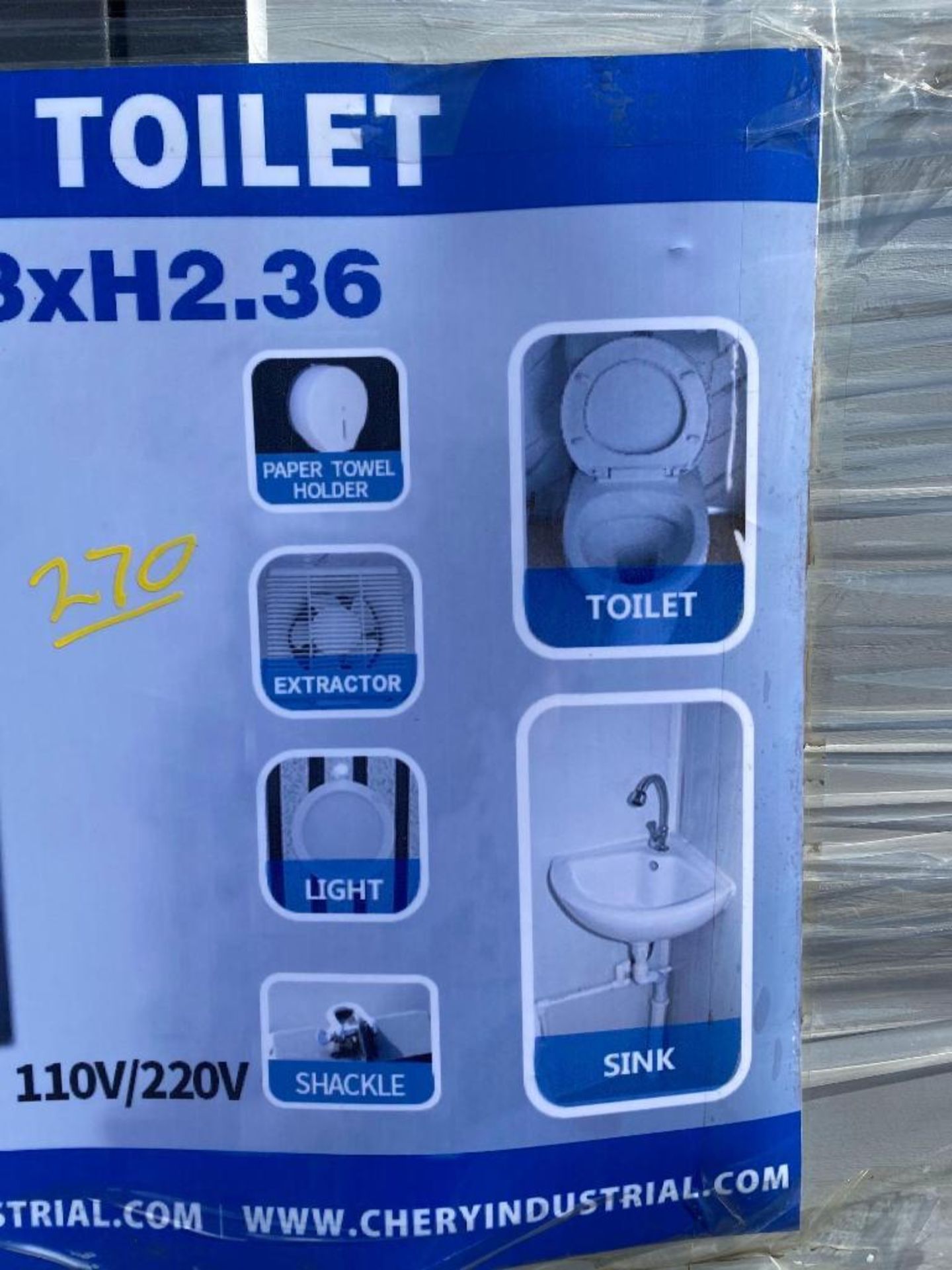 New Bastone Co Dual Mobile Toilet W2.15xL1.3xH2.26 - Image 3 of 4