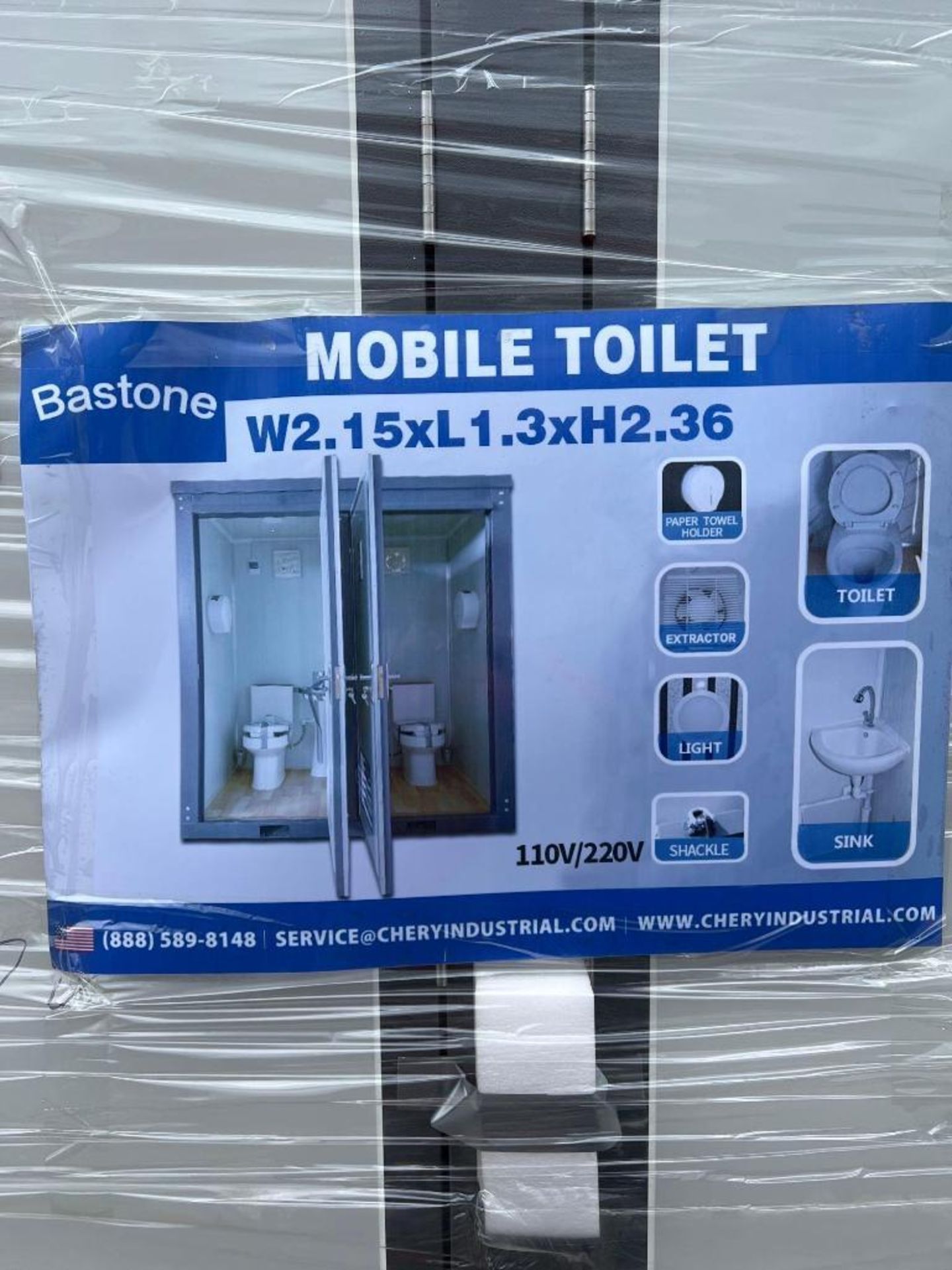 New Bastone Co Dual Mobile Toilet W2.15xL1.3xH2.26 - Image 2 of 4