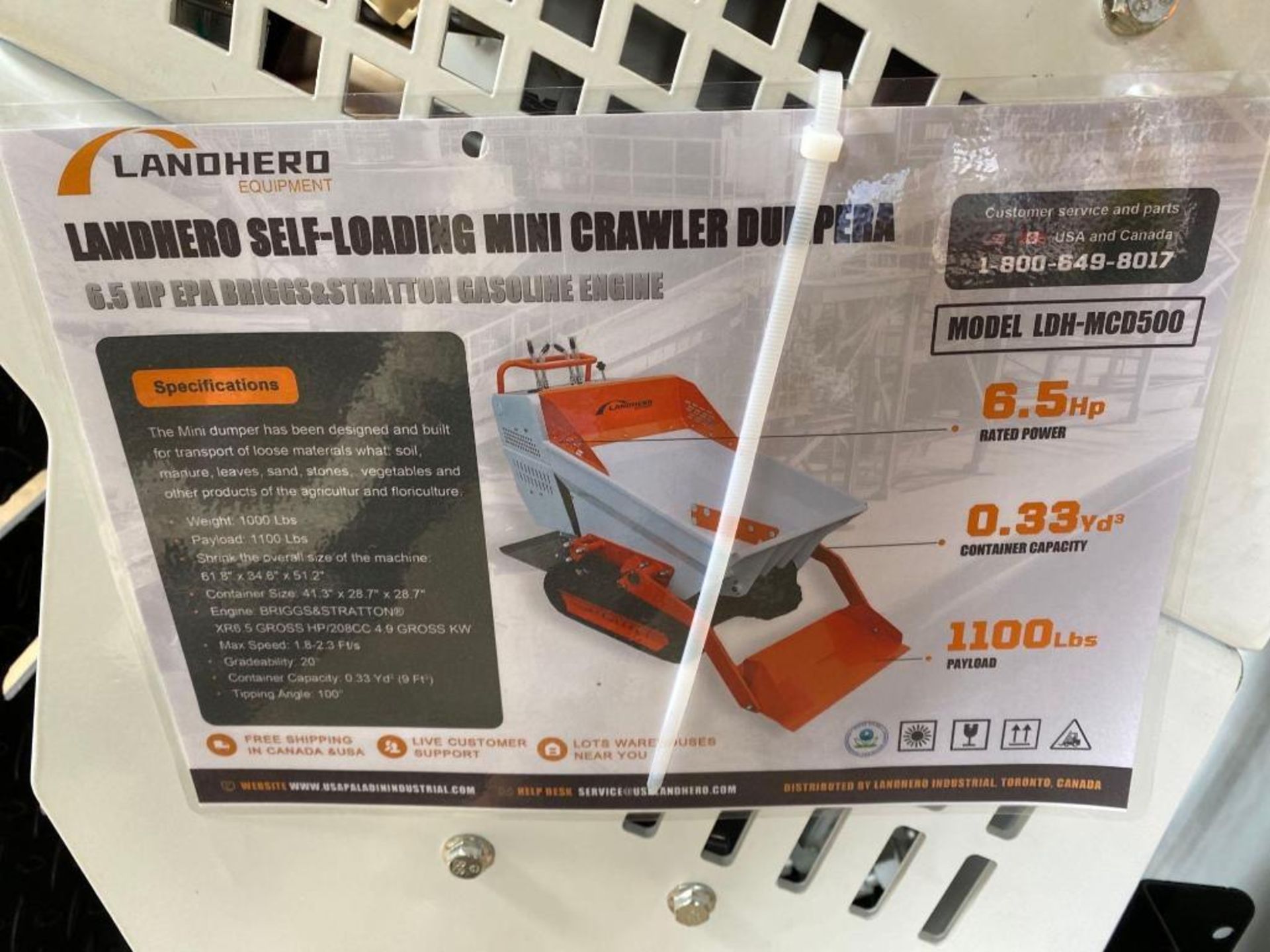 New LandHero Co Self Loading Mini Crawler/Dumper Model LDH-MCD500 - Image 6 of 7