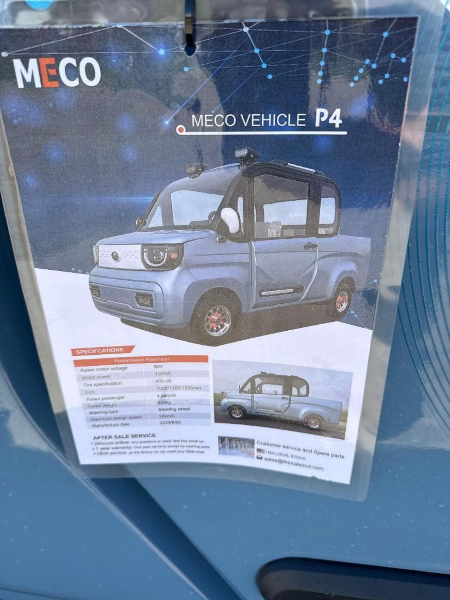 New MECO Electric Mini Pickup Truck Model P4 - Image 4 of 13