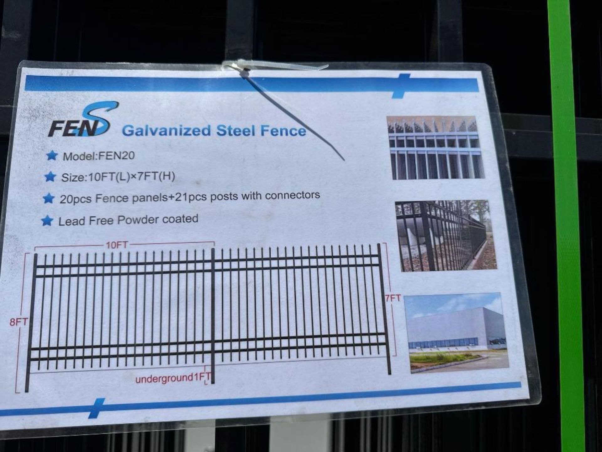 New FENS Co Galvanized Steel Fence Set Model FEN20 - Image 3 of 3