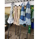 (5) Patio Umbrellas (Various styles and colors) (located off-site, please read description)
