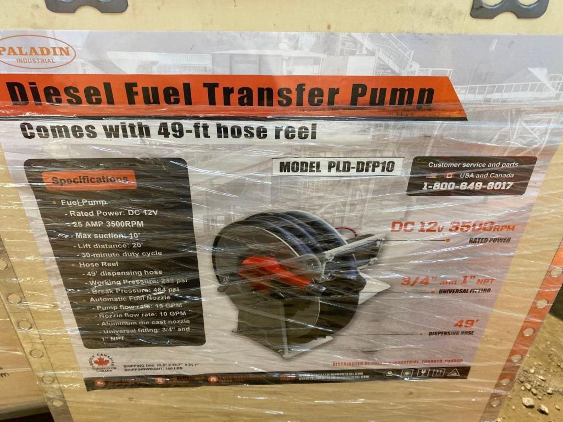 New Paladin Co 12v Diesel Fuel Transfer Pump/Hose Reel Model PLD-DFP10 - Image 2 of 2