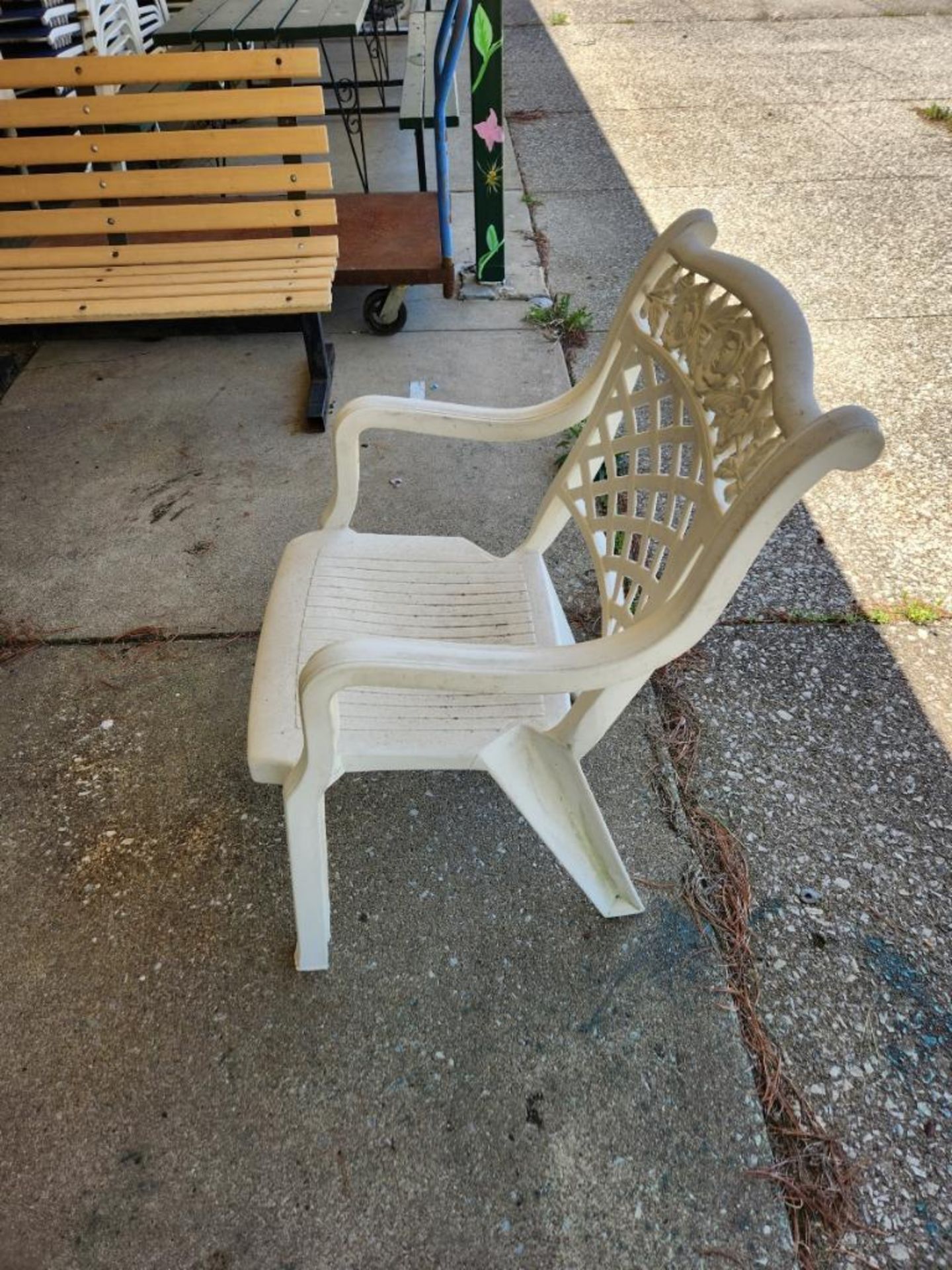 (8) Heavy Duty Lawnware Plastic Patio Chairs (located off-site, please read description) - Image 5 of 5