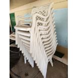 (12) Heavy Duty Lawncare Platic Patio Chairs (located off-site, please read description)