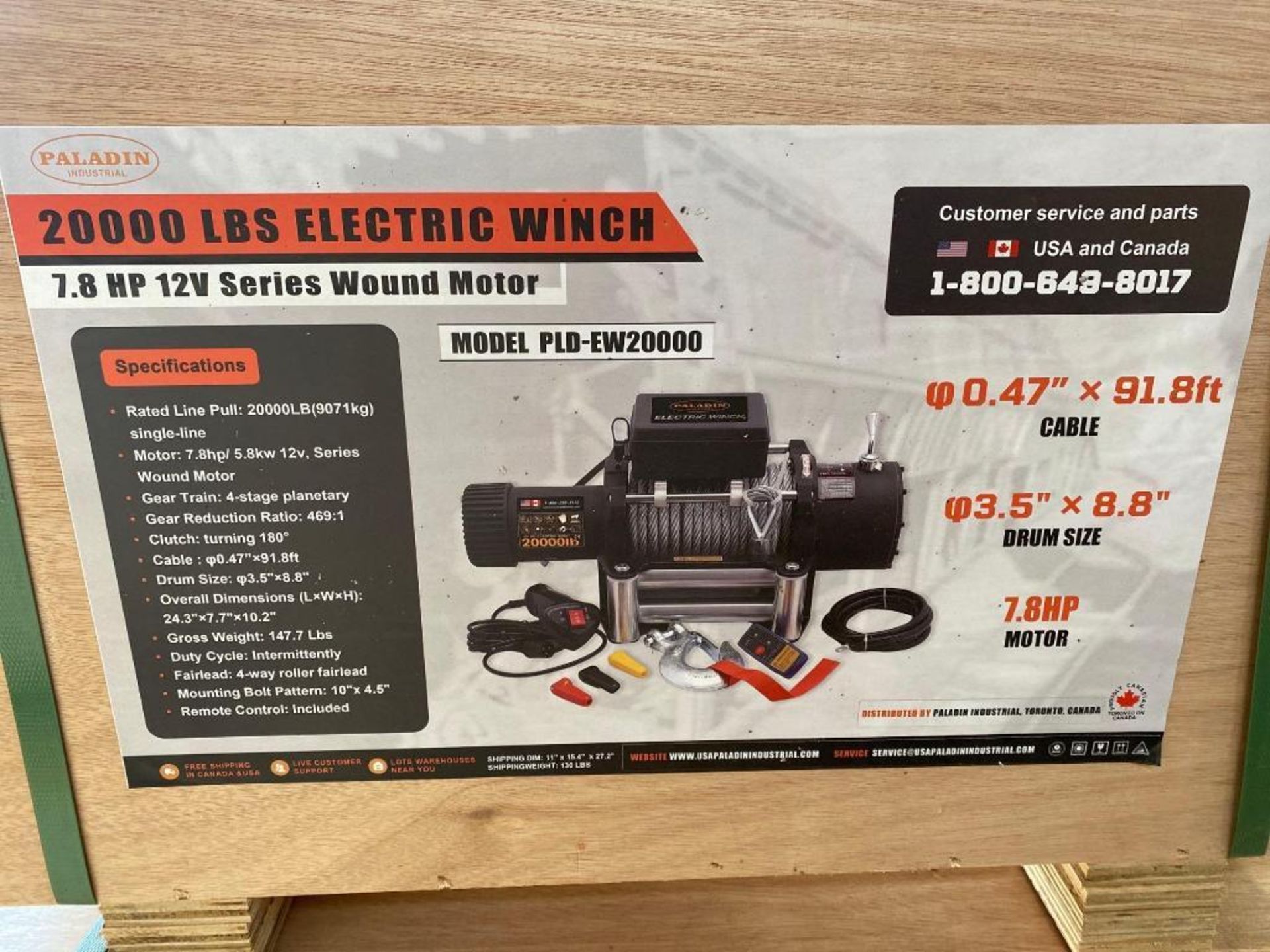 New Paladin 20,000lb 12v Winch Model PLD-EW20000