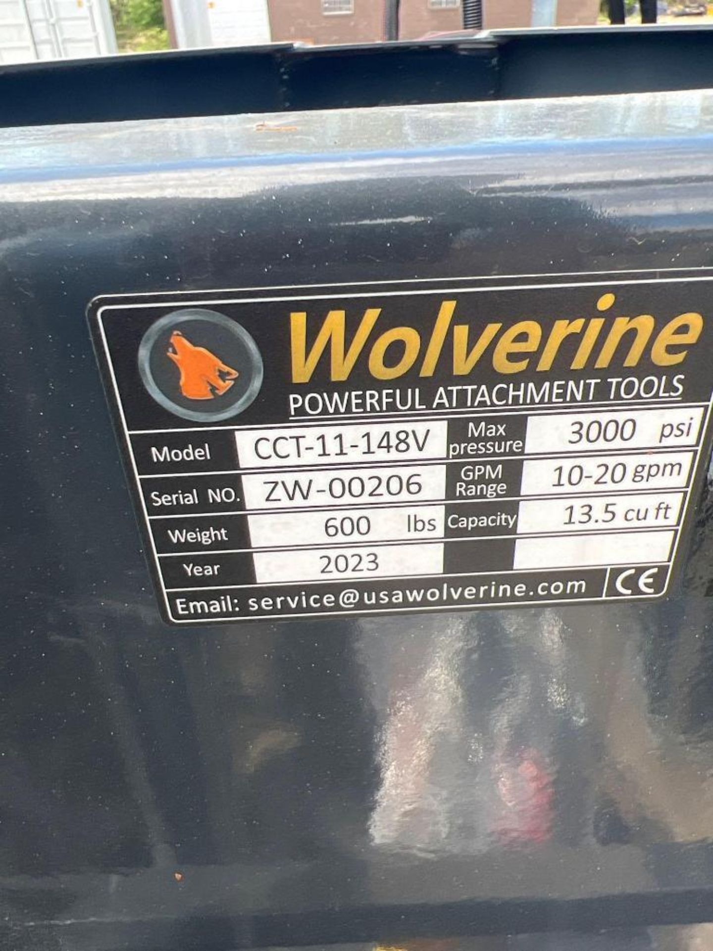 Wolverine Skid Steer Hydraulic Concrete Chuter Model CCT-11-148V - Image 3 of 4