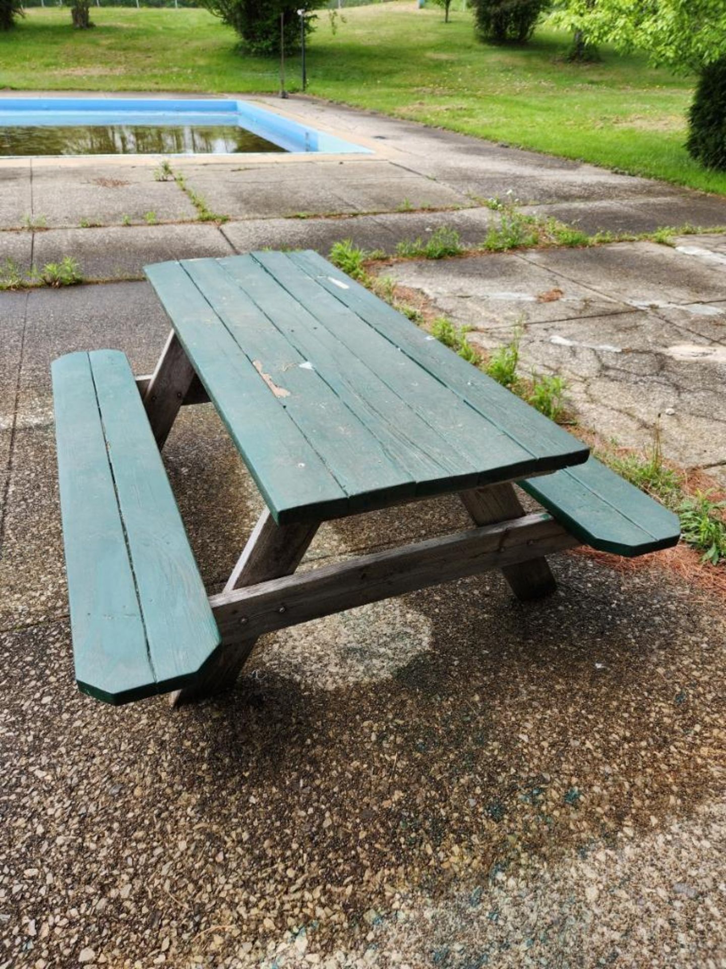 (2) Wood Picnic Tables (located off-site, please read description)