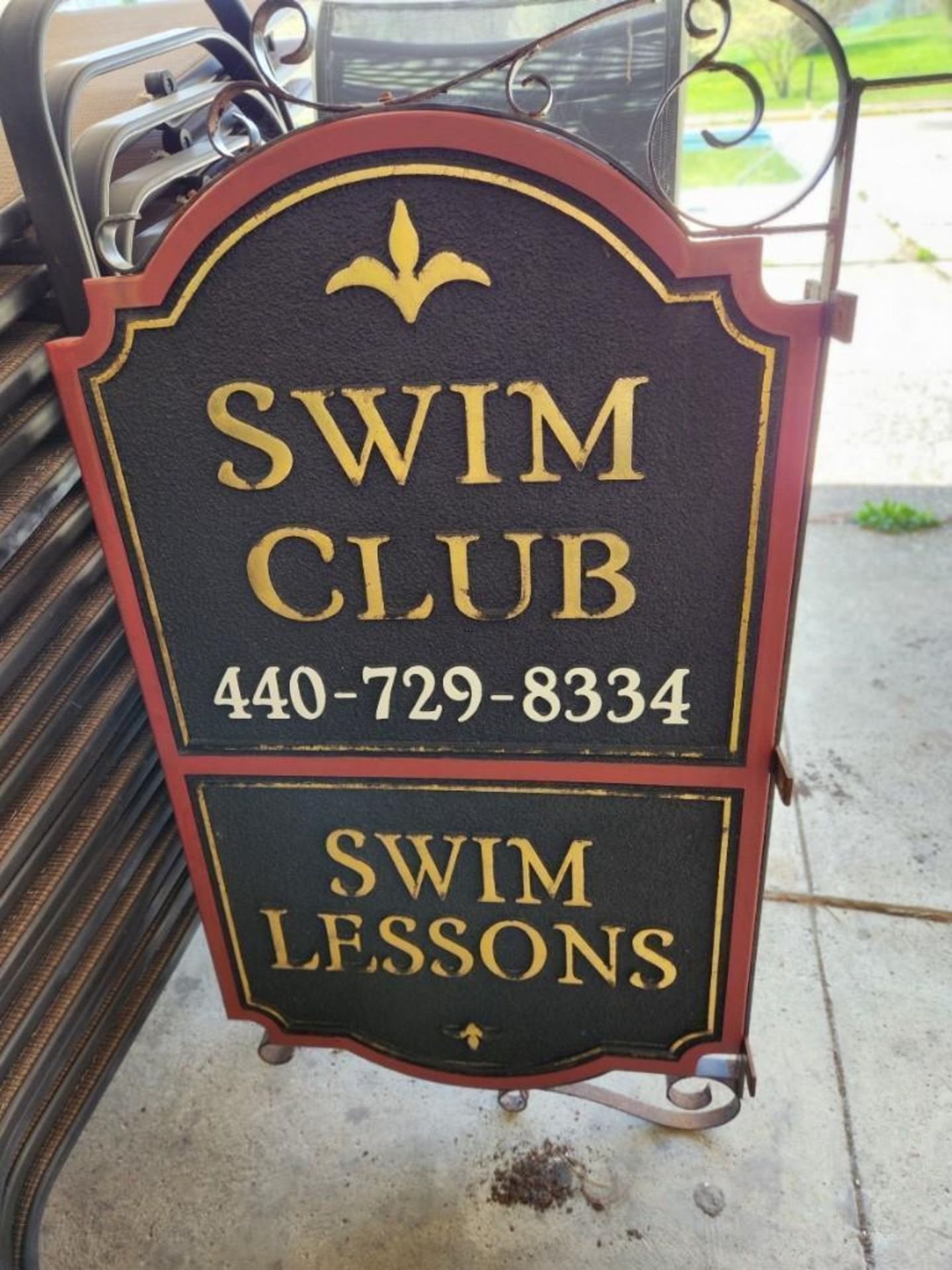 Double Sided Wood " Swim Club" Sign (located off-site, please read description) - Image 2 of 3