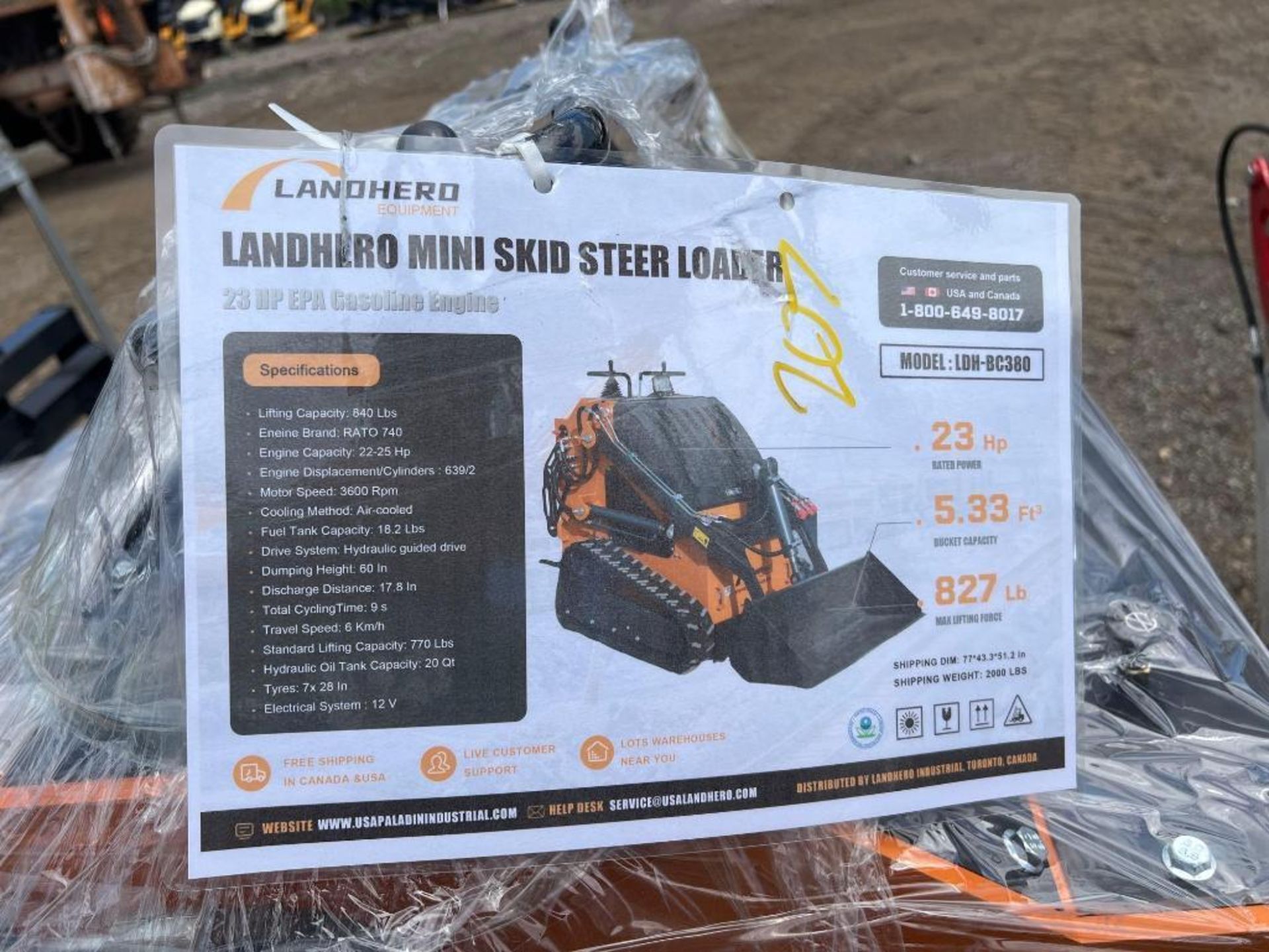 New LandHero Co Mini Stand-On Skidloader - Image 6 of 7