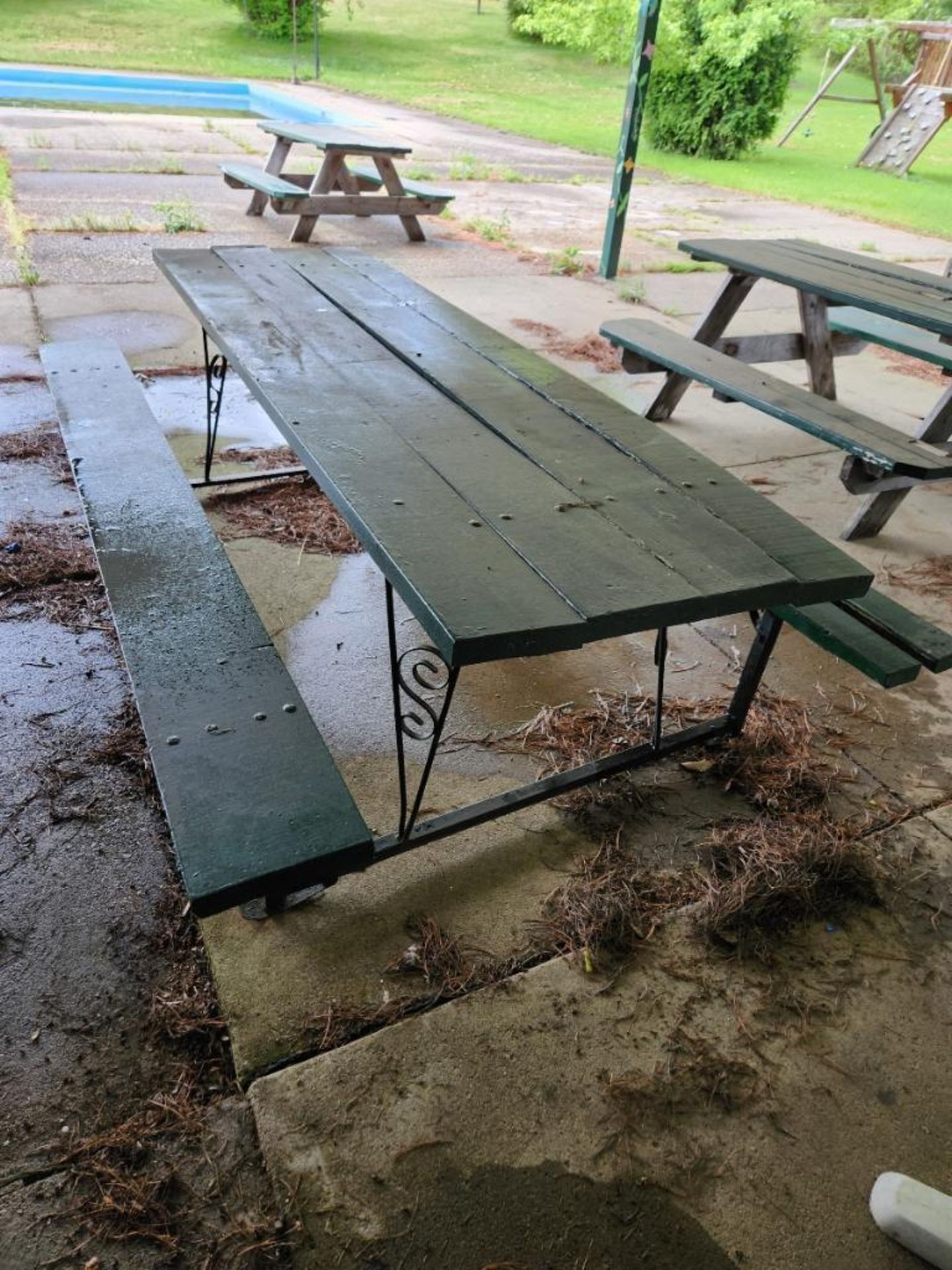 Wrought Iron and Wood Picnic Table (located off-site, please read description) - Image 2 of 2