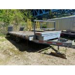 15ft + 3ft Steel Tri-Axle Equipment Trailer (located offsite-please read full description)