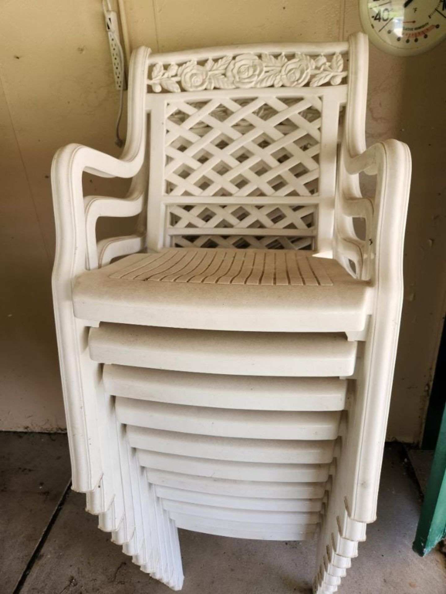 11 Heavy Duty Lawncare Plastic Patio Chairs (located off-site, please read description) - Image 4 of 5