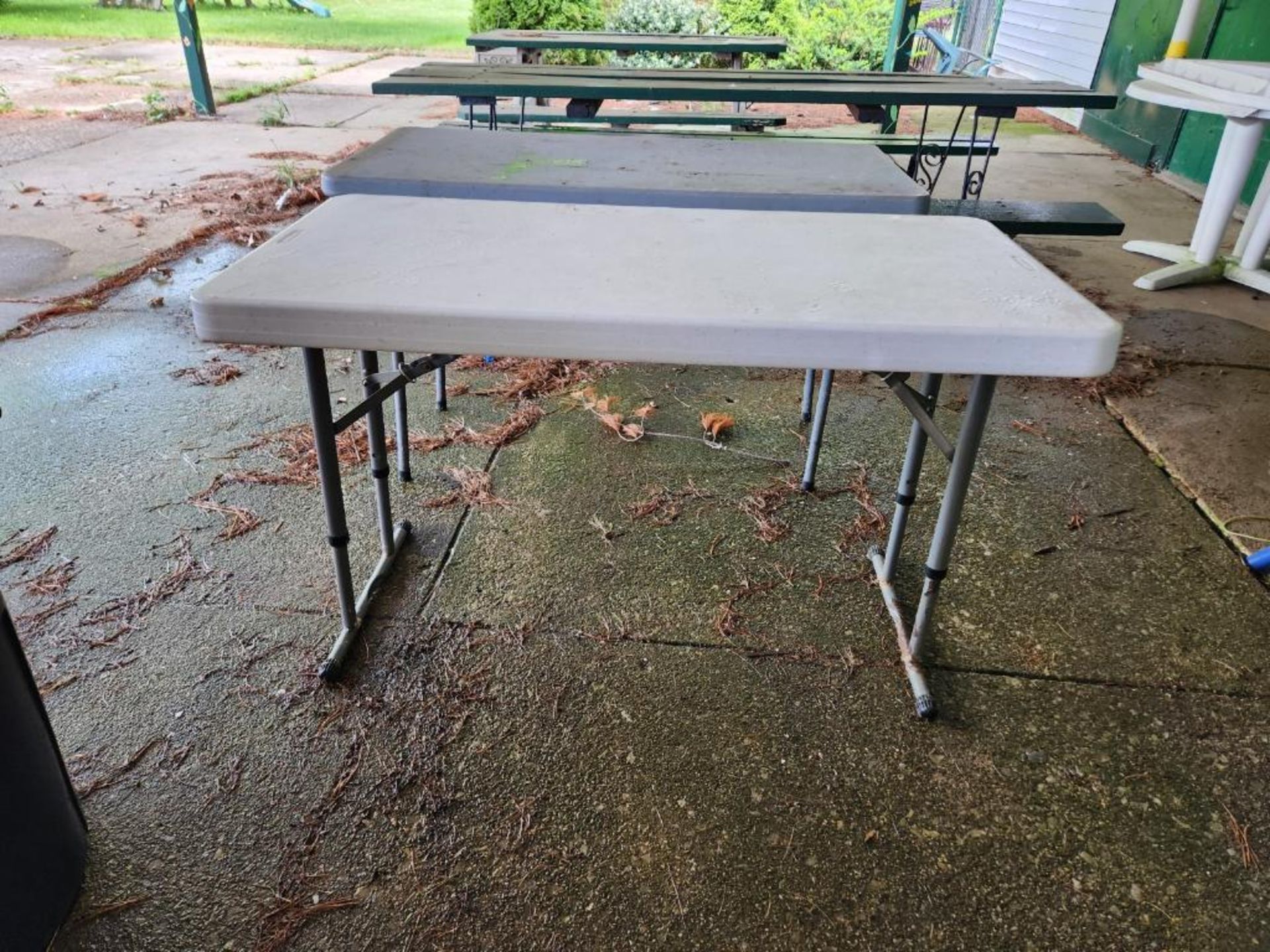 (2) Small Folding Tables (located off-site, please read description) - Image 2 of 3