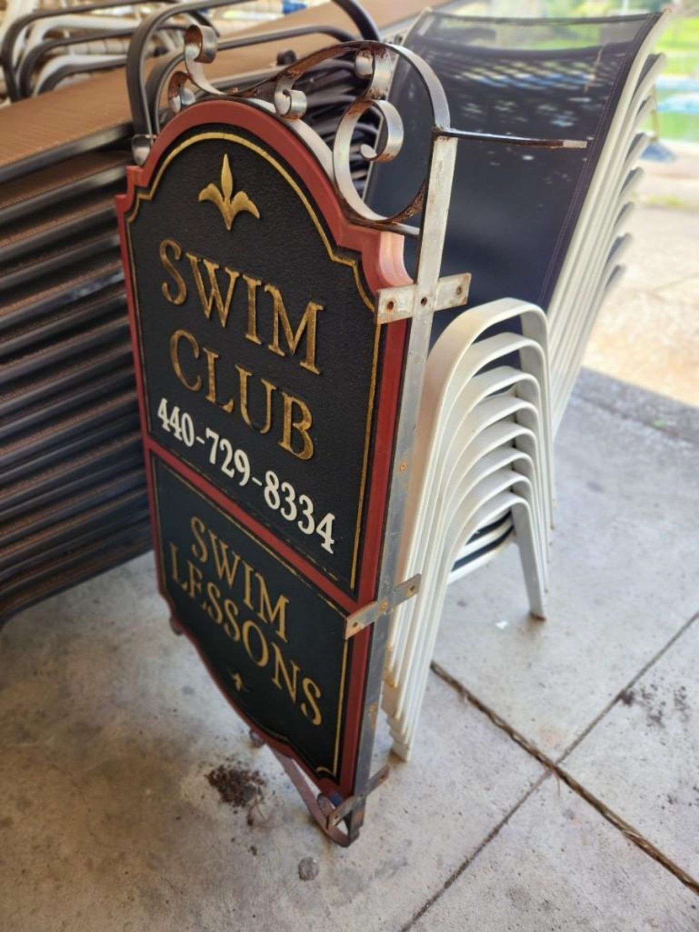 Double Sided Wood " Swim Club" Sign (located off-site, please read description) - Image 3 of 3