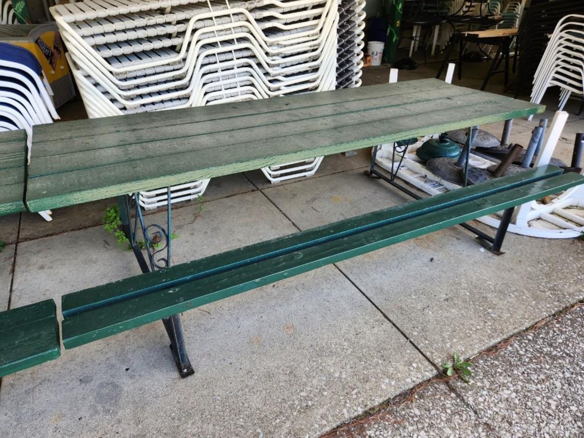 Wrought Iron and Wood Picnic Table (located off-site, please read description) - Image 2 of 2