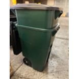 (2) Rubbermaid #1829411 50 Gallon Rolling Garbage Can with Lid