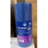 (8) Packs - IPG Pro Mask 2" x 60' Blue Painters Masking Tape with Bloc It (6 Rolls/Pack)