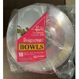 (30) Packs - WNA DWB10180 Clear 10 Oz Plastic Bowl (18 Count)