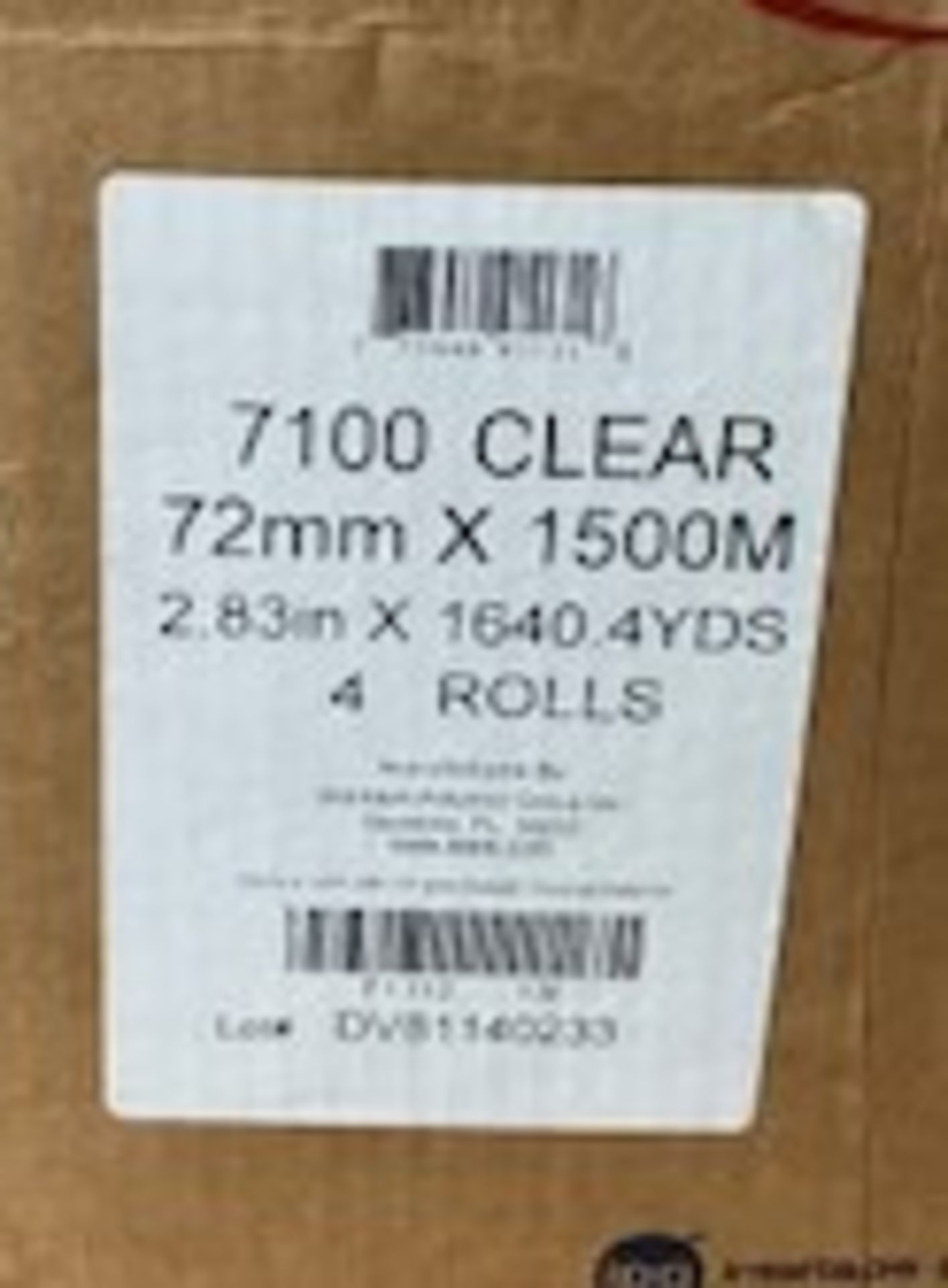 (48) Rolls - Intertape #7100 Clear 72mm x 1500M (2.83" x 1640YD) Box Sealing Tape - Image 2 of 2