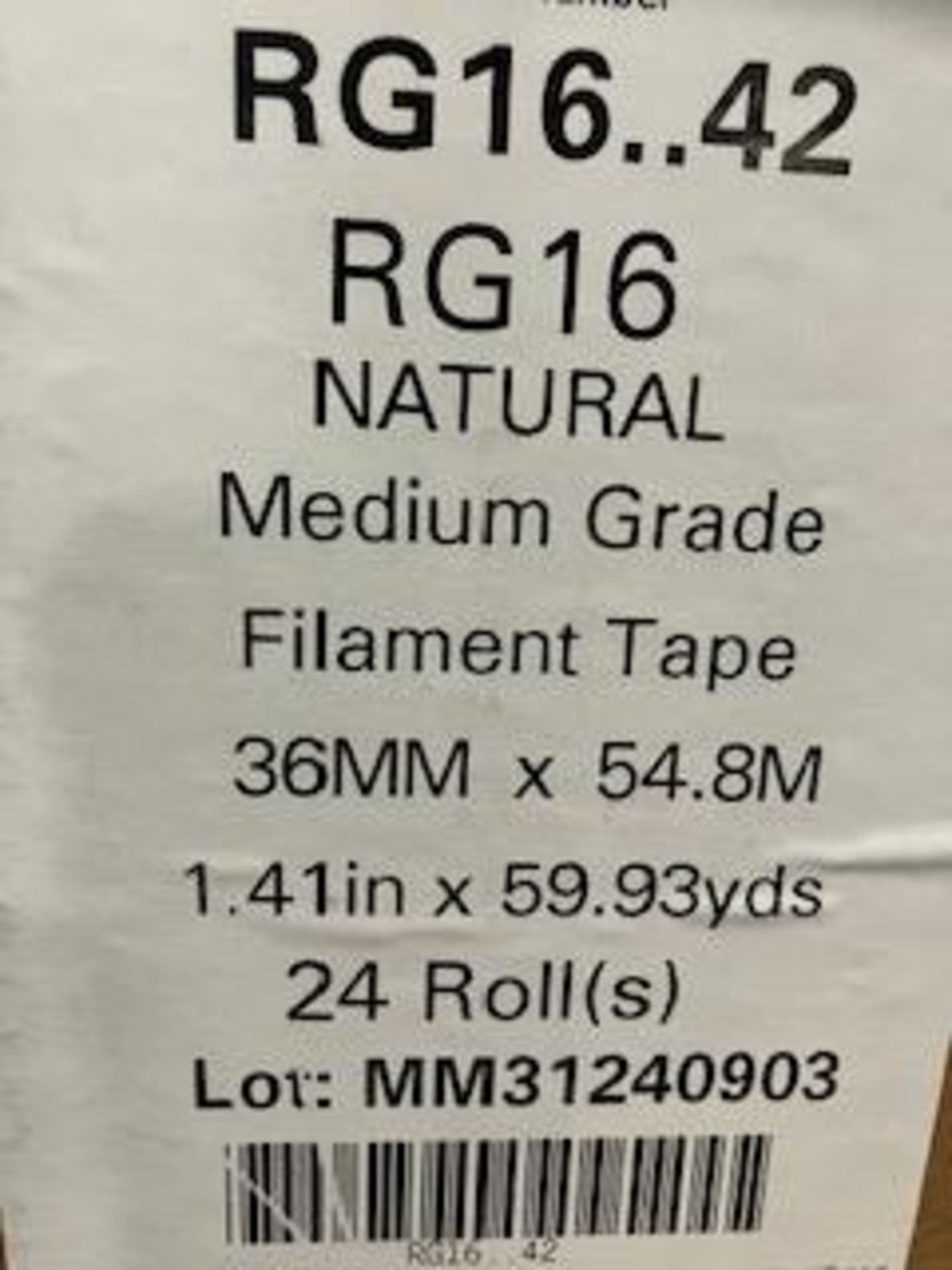 (72) Rolls - Intertape RG16..42 Filament Tape 1.4 In. x 60 Yards - Image 4 of 4