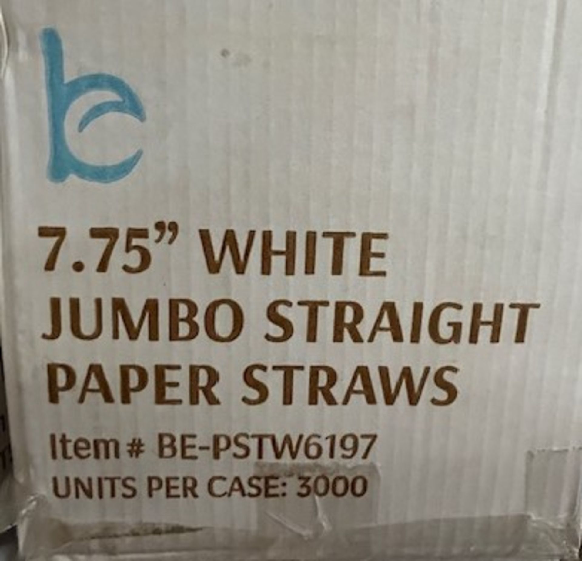 (40) Cases - 7.75" White Jumbo Unwrapped Paper Straws (Pack 10 Bags/300 Per Bag) - Image 3 of 3