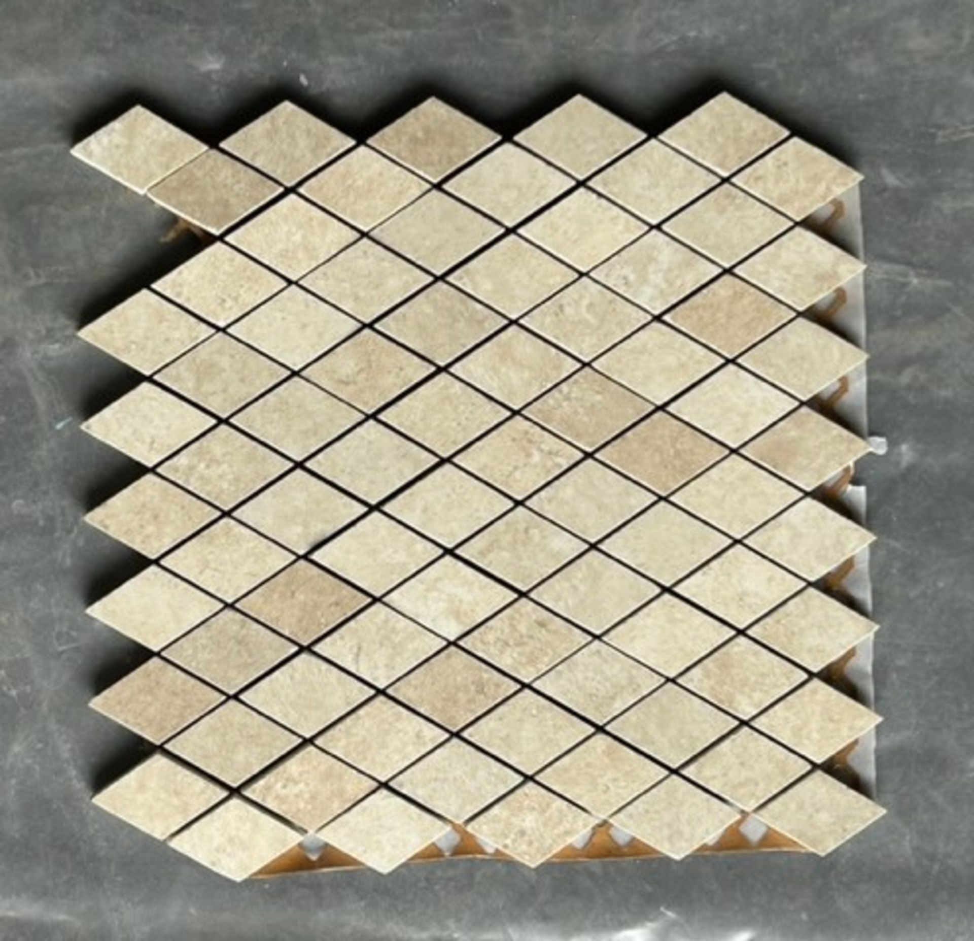 (250) Square Feet, Beige Porcelain Mosaics Diamond Shaped, 2" x 2"