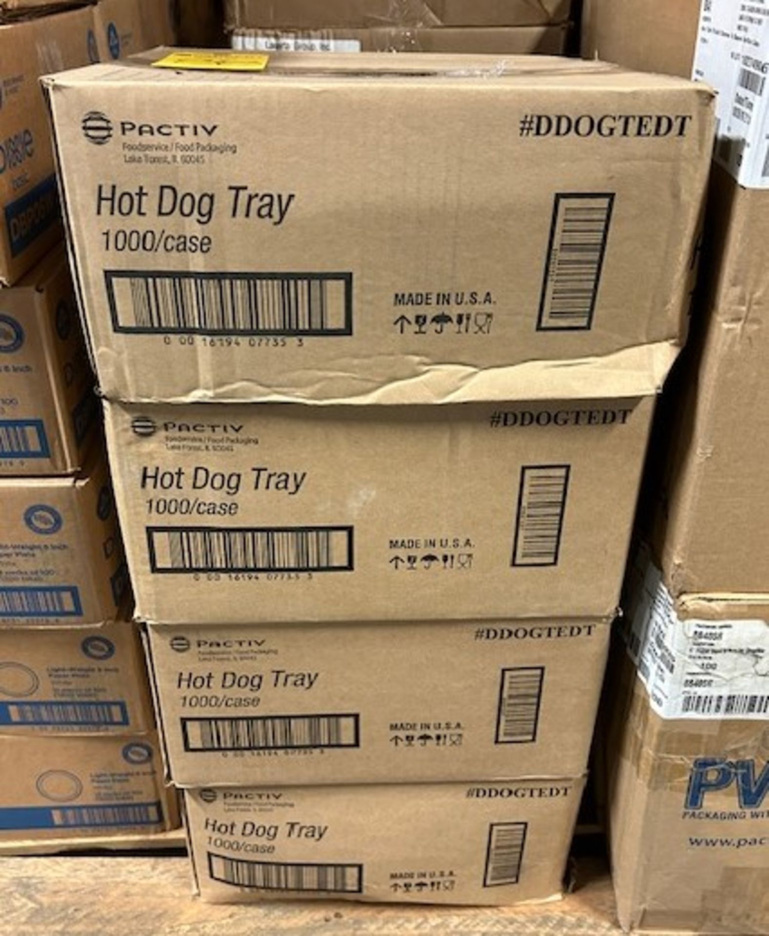 (4) Cases - Pactiv DDOGTEDT Cardboard Hot Dog Tray (Pack 1000) - Image 2 of 2