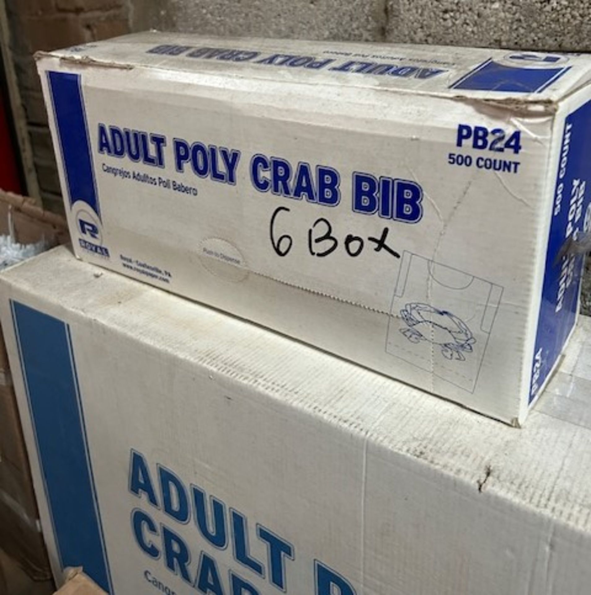 (6) Boxes - PB24 Adult Poly Crab Bib (Pack 500)