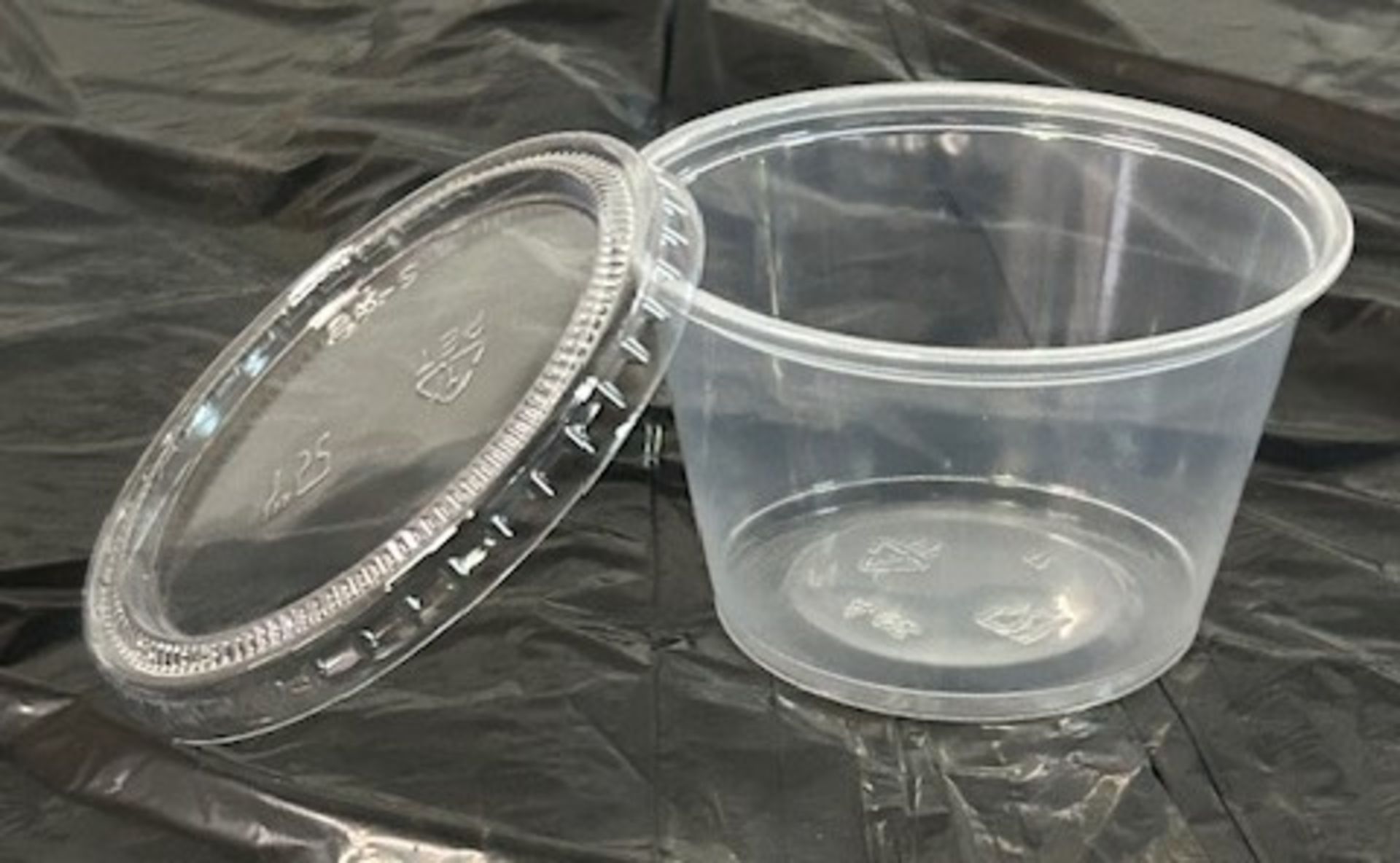LOT - (9600) Sets of 4 Oz. Clear Plastic Souffle Cup and Lid - Image 2 of 6