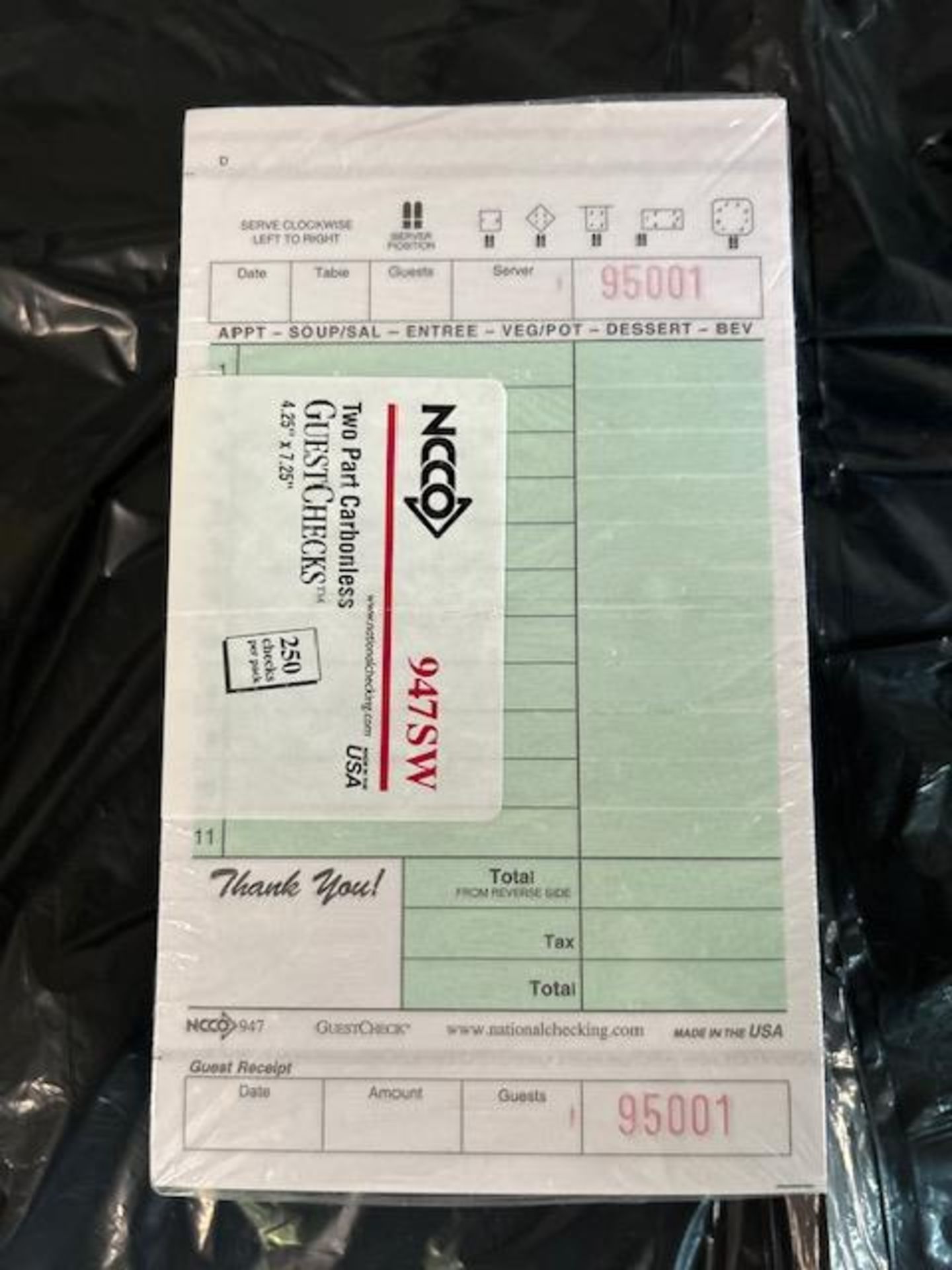(5) Cases - NCCO 947SW 2 Part Guest Check (Pack 2000)