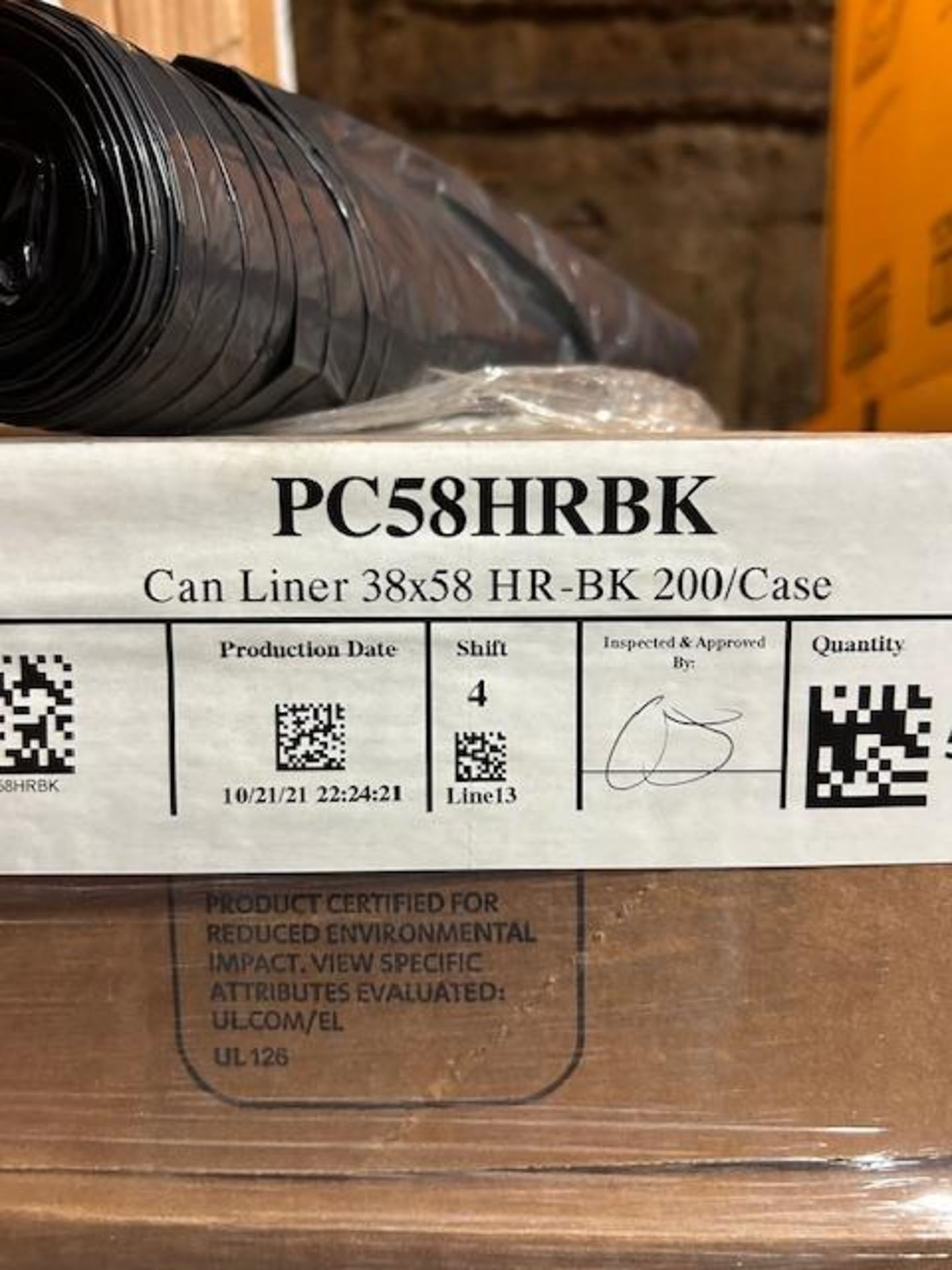 (56) Cases - PC58HRBK 38 x 58 Black .59 Mil Garbage Bag (8 Roll/25 per Roll) - Image 2 of 3