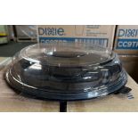 (2) Cases - Pactiv YNLP12B225R50 12" Black Plastic Platter with Dome Lid (Pack 42)