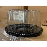 (2) Cases - Pactiv 8B40 8"Black Tray and High Dome Lid (Pack 100)