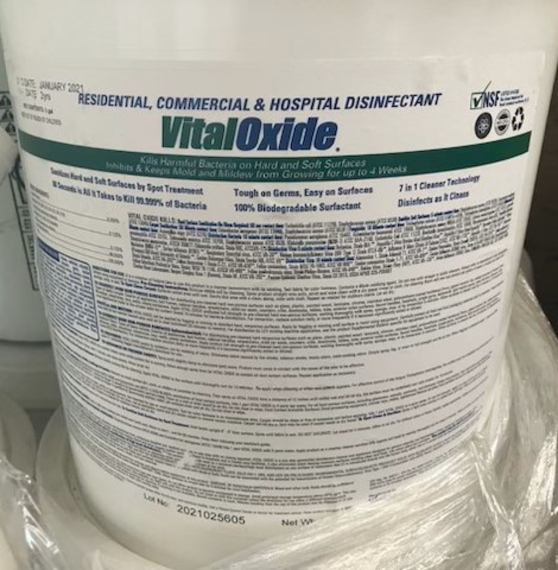 (10) Pails - 5 Gallon Vital Oxide Hospital Disinfectant