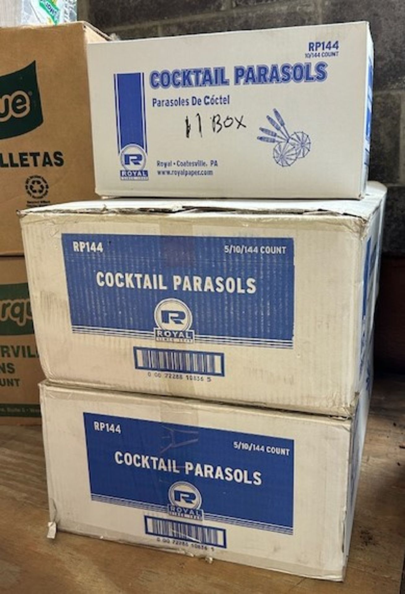 (11) Boxes - RP144 Cocktail Parasols (Pack 10/144 Count)