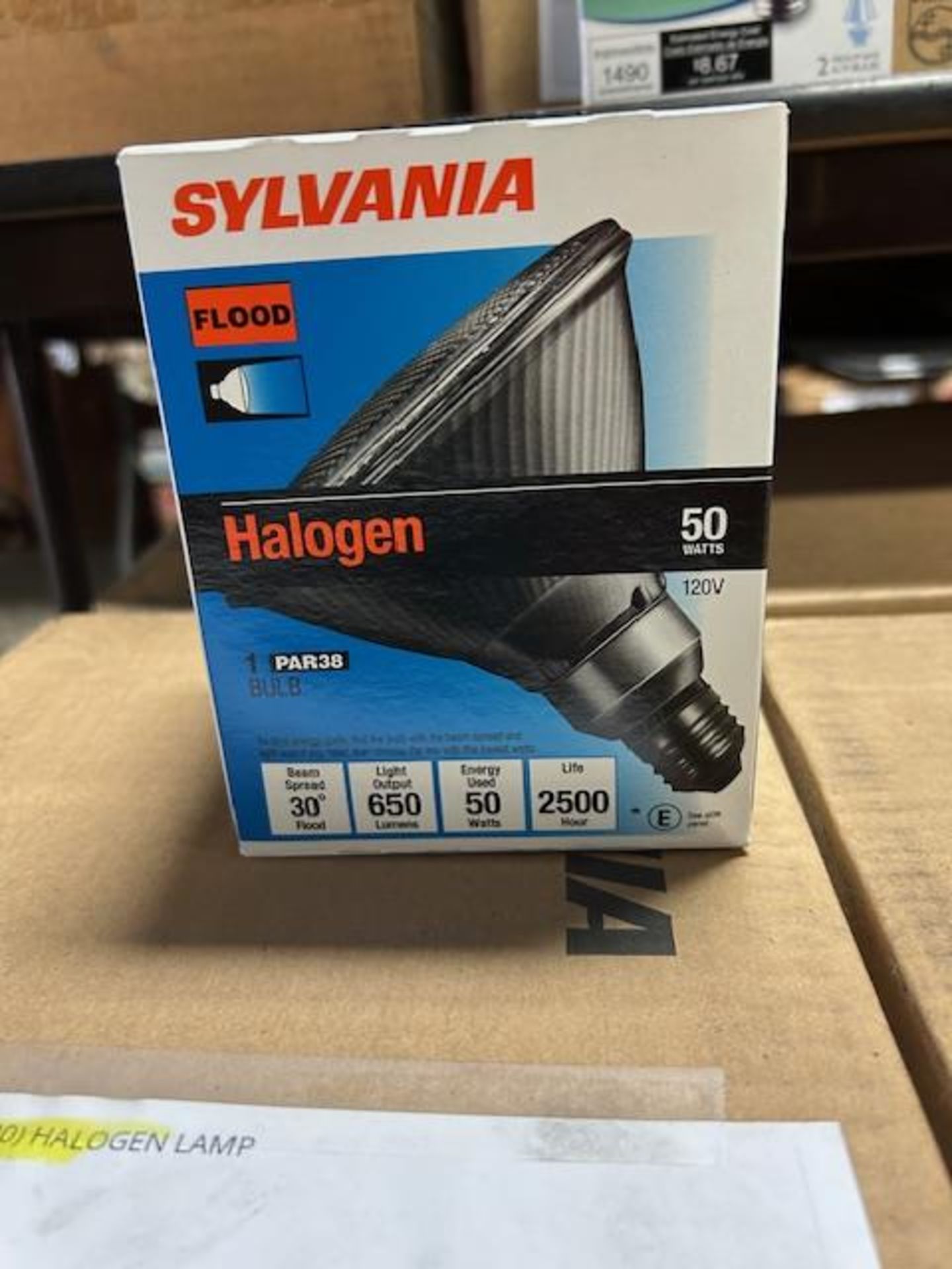 (72) Sylvania 50PAR/HAL/SPL/FL30/RP 120V 50 Watt Halogen Flood Bulb