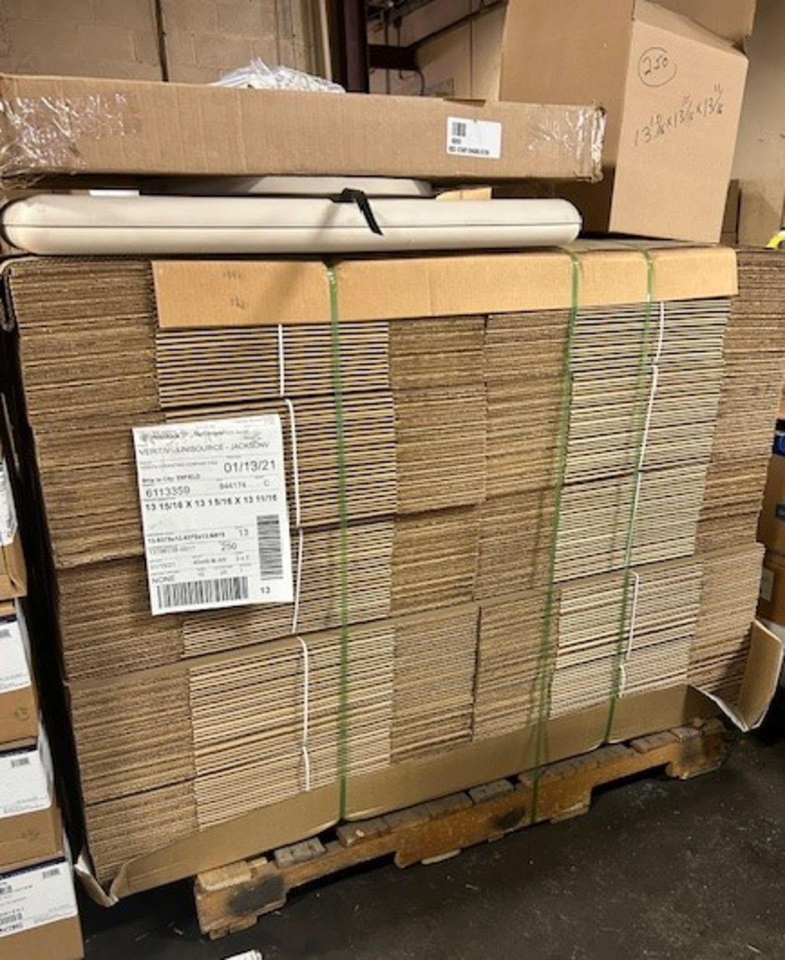 LOT - (250) 13-15/16 x 13-15/16 x 13-11/16 Brown Corrugated Boxes - Image 2 of 3