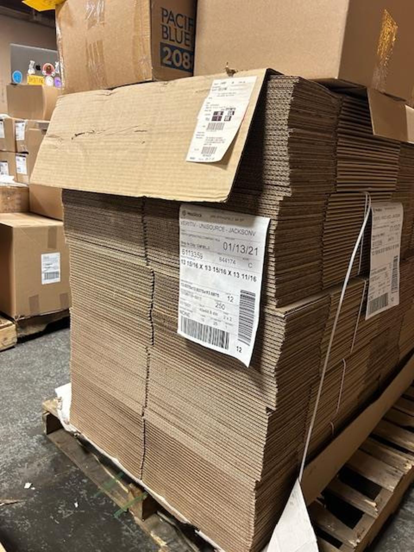 LOT - (250) 13-15/16 x 13-15/16 x 13-11/16 Brown Corrugated Boxes - Image 2 of 2