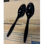 (5) Cases - Dixie PTH51 Heavy Duty Black Plastic Tea Spoon (Pack 1000)