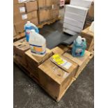 LOT - Cleaning Products and Large Rubber Mat