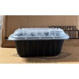 LOT - Pactiv YCNB9X632000 & YCNV9X6PPDL 32 Oz. Black Plastic Container and Lid (3000 Sets)